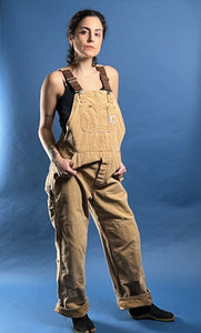 Vintage 1990s CARHARTT Tan Workwear Overalls