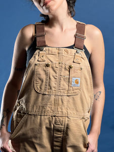 Vintage 1990s CARHARTT Tan Workwear Overalls