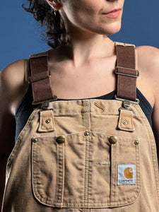 Vintage 1990s CARHARTT Tan Workwear Overalls