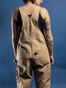 Vintage 1990s CARHARTT Tan Workwear Overalls