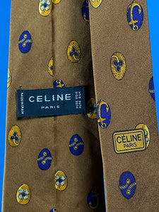 Vintage 1990s CELINE Print Silk Necktie