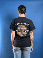 Load image into Gallery viewer, Vintage 2000s Harley Davidson Black T-shirt w/ Engine Illustration
