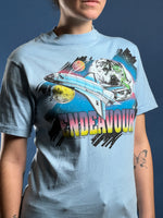 Load image into Gallery viewer, Vintage 1992 Endeavour NASA Print Baby Blue T-shirt
