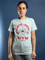 Load image into Gallery viewer, Vintage 1980s GOLD&#39;S GYM Baby Blue T-shirt
