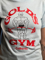 Load image into Gallery viewer, Vintage 1980s GOLD&#39;S GYM Baby Blue T-shirt
