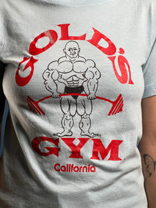 Vintage 1980s GOLD'S GYM Baby Blue T-shirt