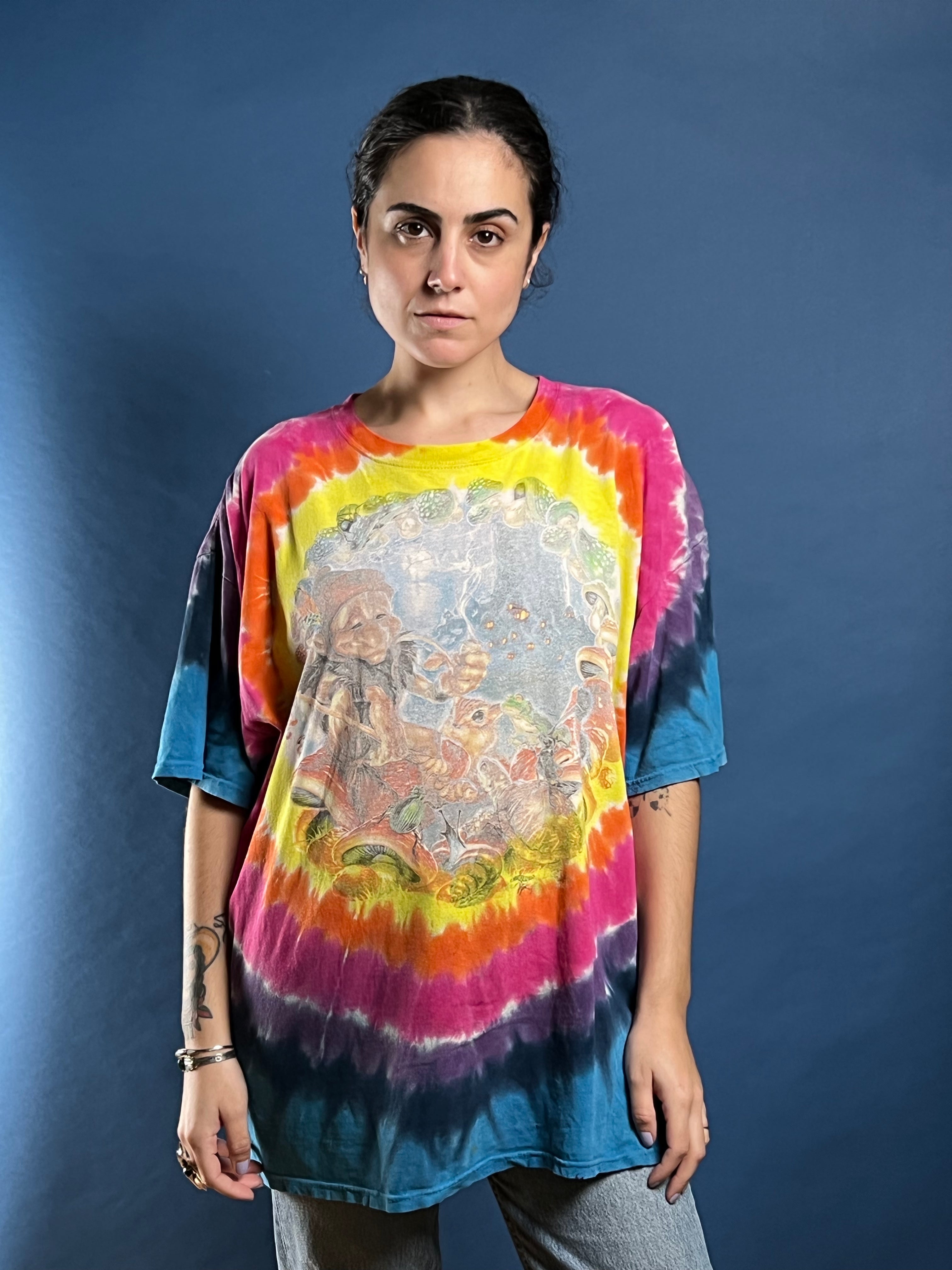 Vintage 1999 Liquid Blue Fantasy FYAK Tie Dye T-shirt