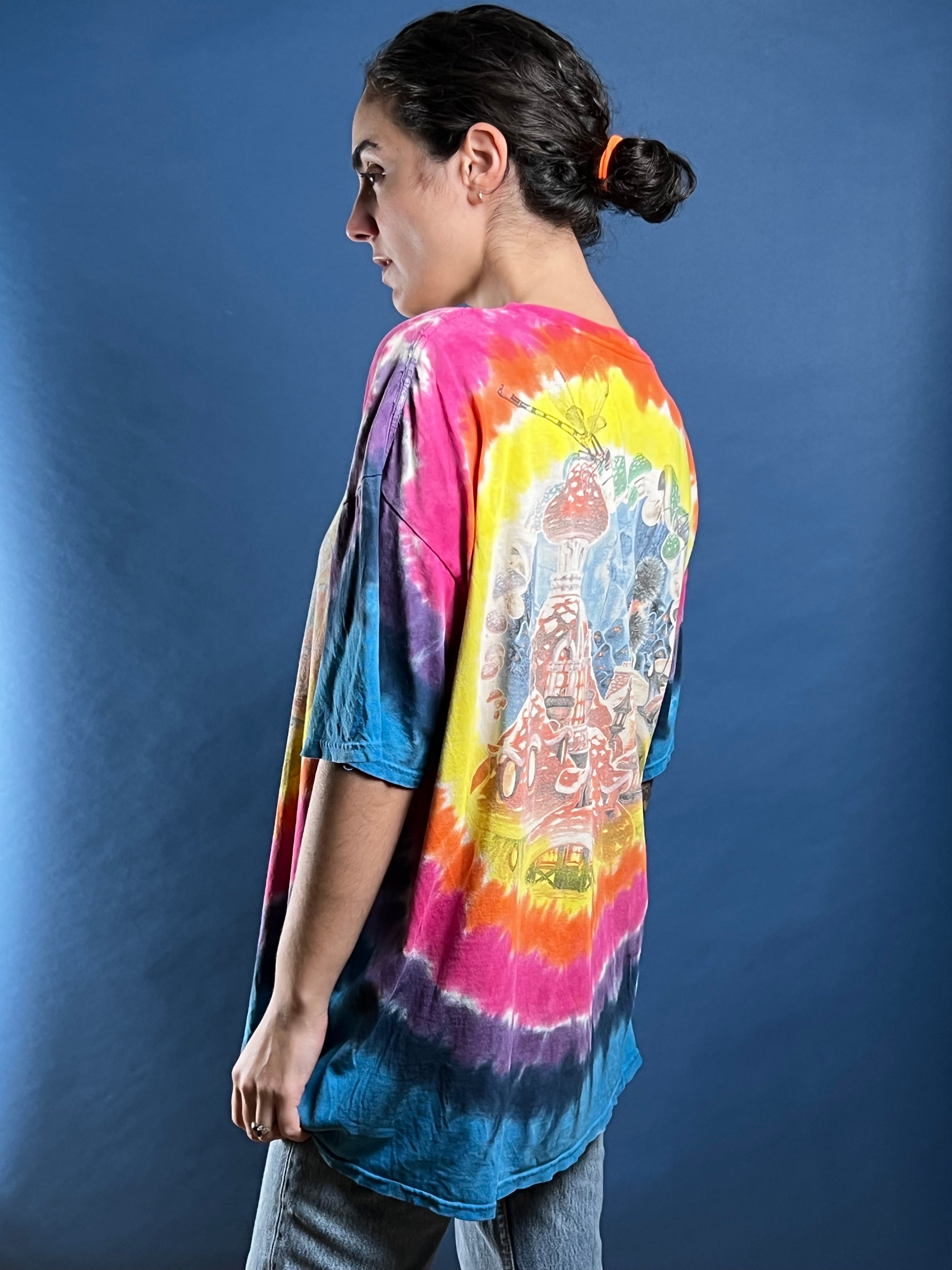 Vintage 1999 Liquid Blue Fantasy FYAK Tie Dye T-shirt