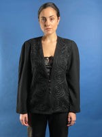 Load image into Gallery viewer, Vintage 1980s CHRISTIAN DIOR Black Embroidery Blazer
