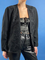 Load image into Gallery viewer, Vintage 1980s CHRISTIAN DIOR Black Embroidery Blazer
