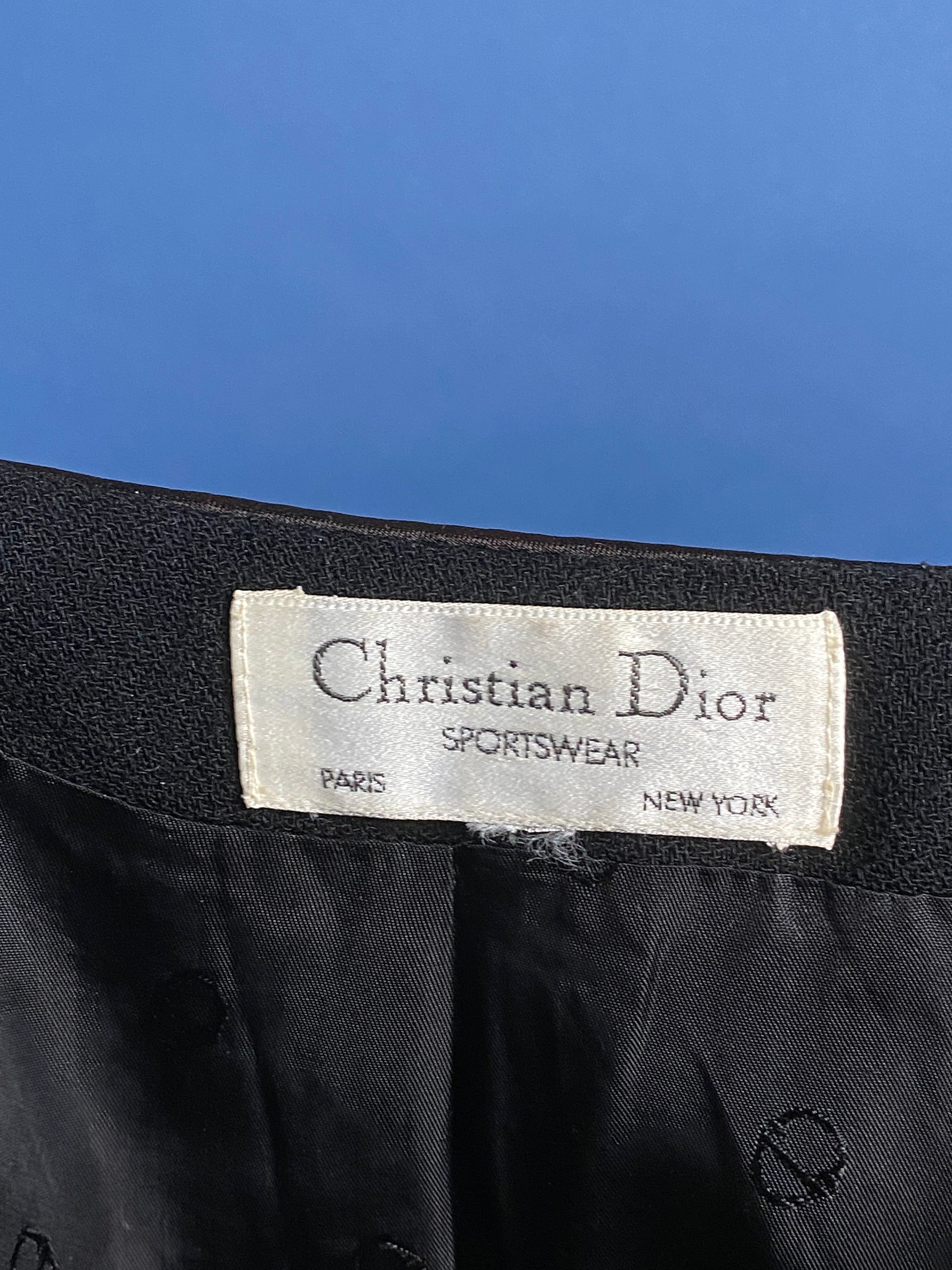 Vintage 1980s CHRISTIAN DIOR Black Embroidery Blazer