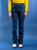 Load image into Gallery viewer, Vintage 1970s Orange Tab Dark Wash Bootcut LEVI&#39;S Jeans
