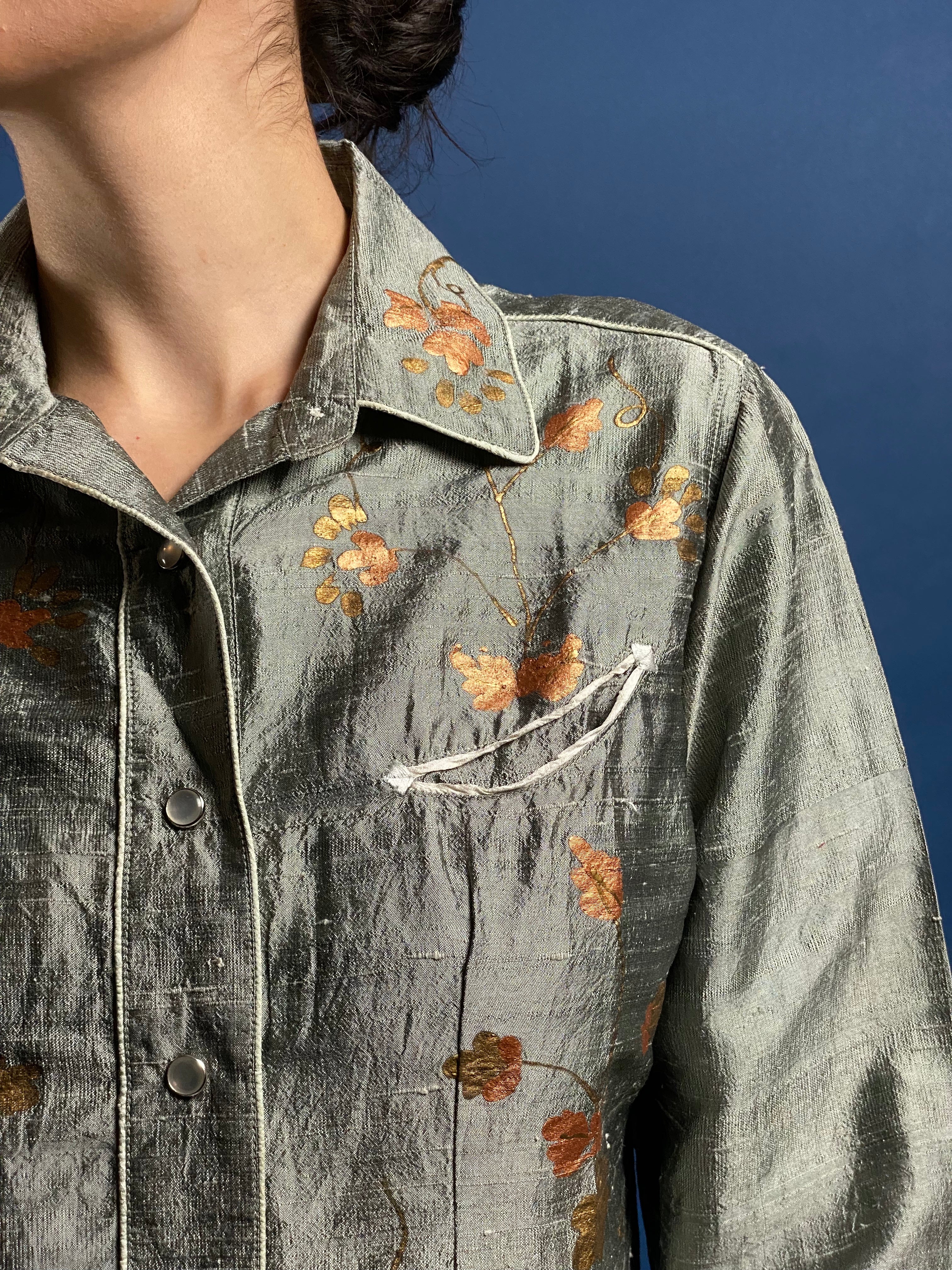 Vintage 1980s Rockmount Ranch Wear Silk Western Shirt