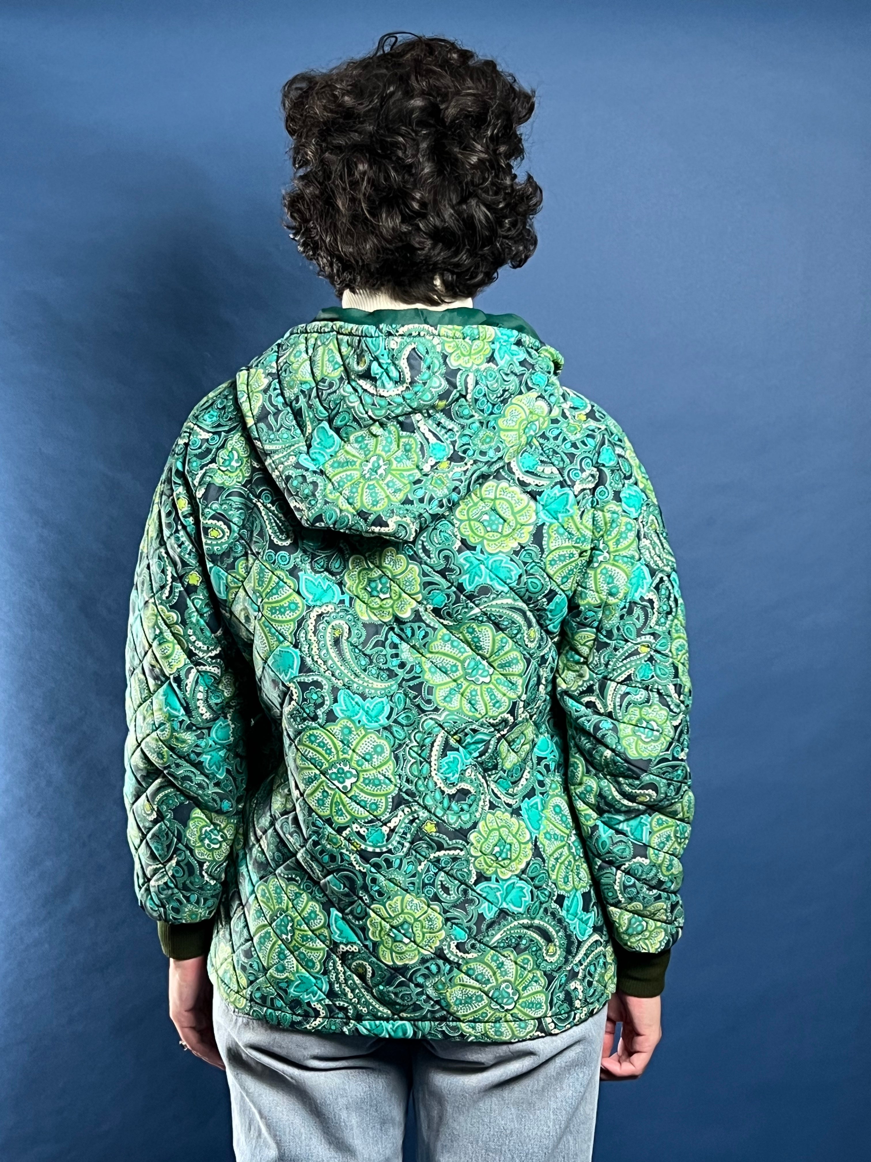 Vintage 1960s Hooded Padded Paisley Jacket