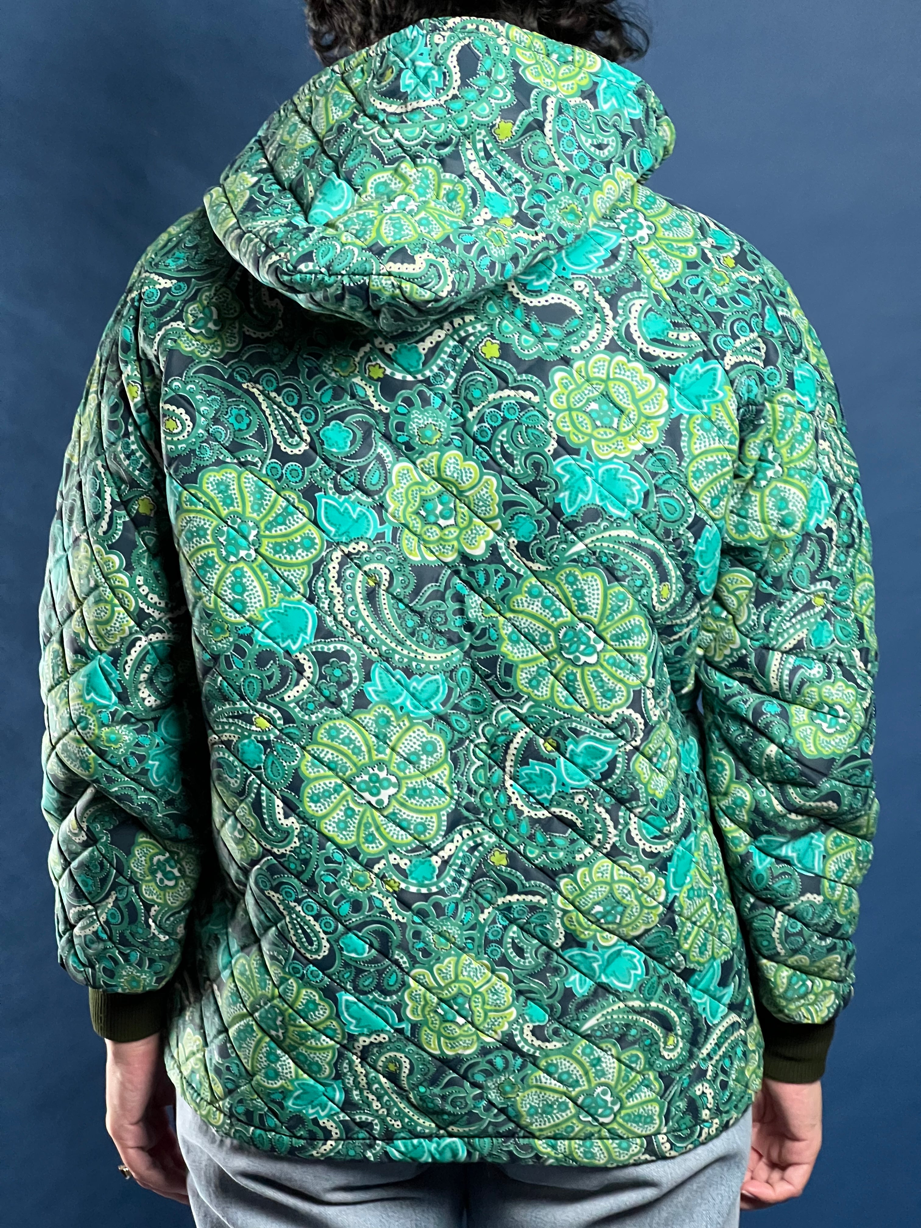 Vintage 1960s Hooded Padded Paisley Jacket