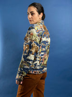 Load image into Gallery viewer, Vintage 1990s Cotton/Denim Cowboy Print Jacket
