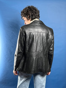 Vintage 1980s WILSONS Black Leather Jacket