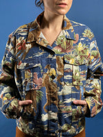 Load image into Gallery viewer, Vintage 1990s Cotton/Denim Cowboy Print Jacket
