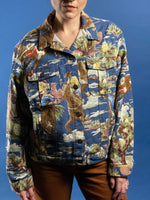 Load image into Gallery viewer, Vintage 1990s Cotton/Denim Cowboy Print Jacket
