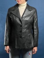 Load image into Gallery viewer, Vintage 1980s WILSONS Black Leather Jacket
