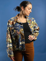 Load image into Gallery viewer, Vintage 1990s Cotton/Denim Cowboy Print Jacket
