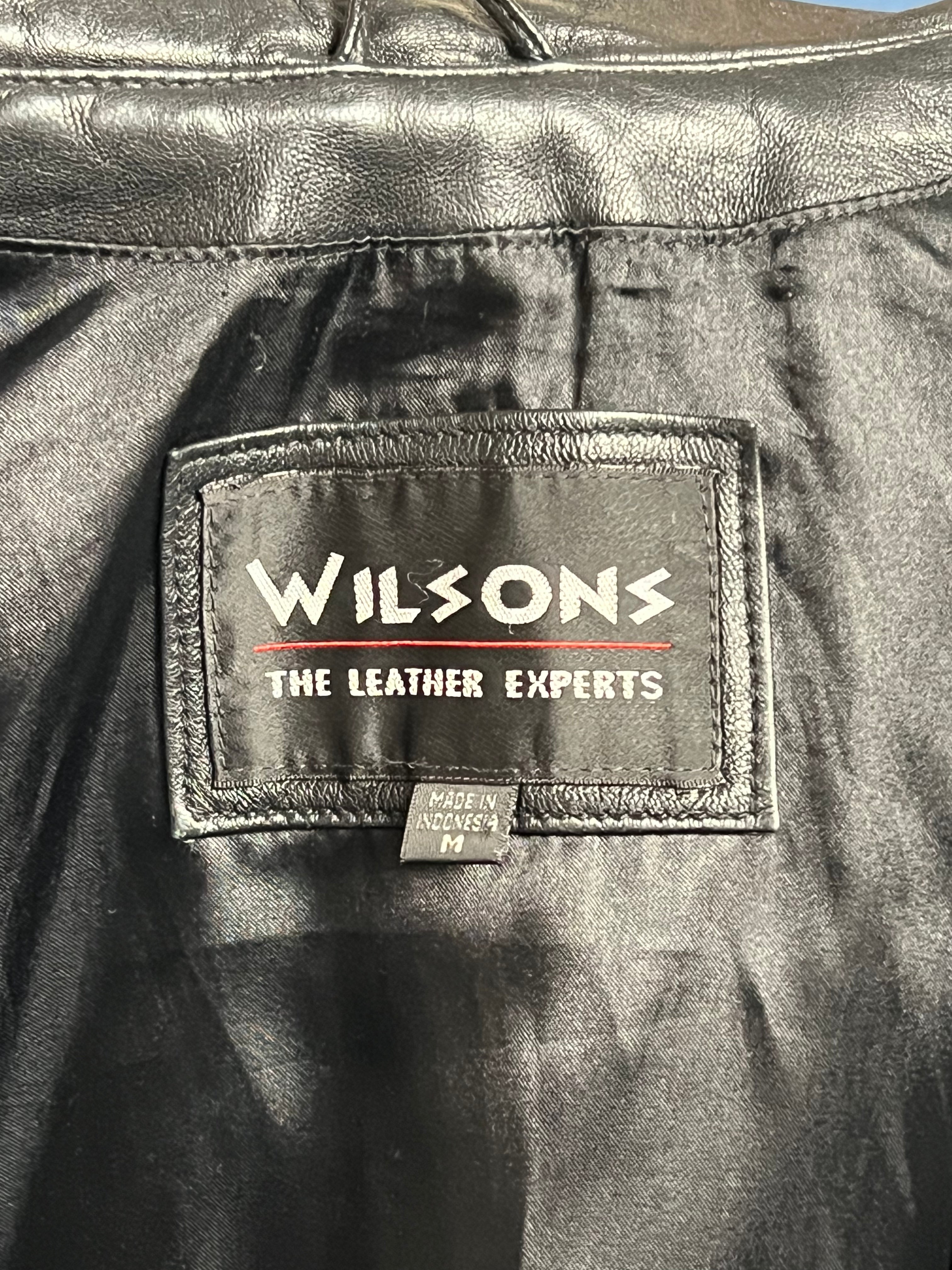 Vintage 1980s WILSONS Black Leather Jacket