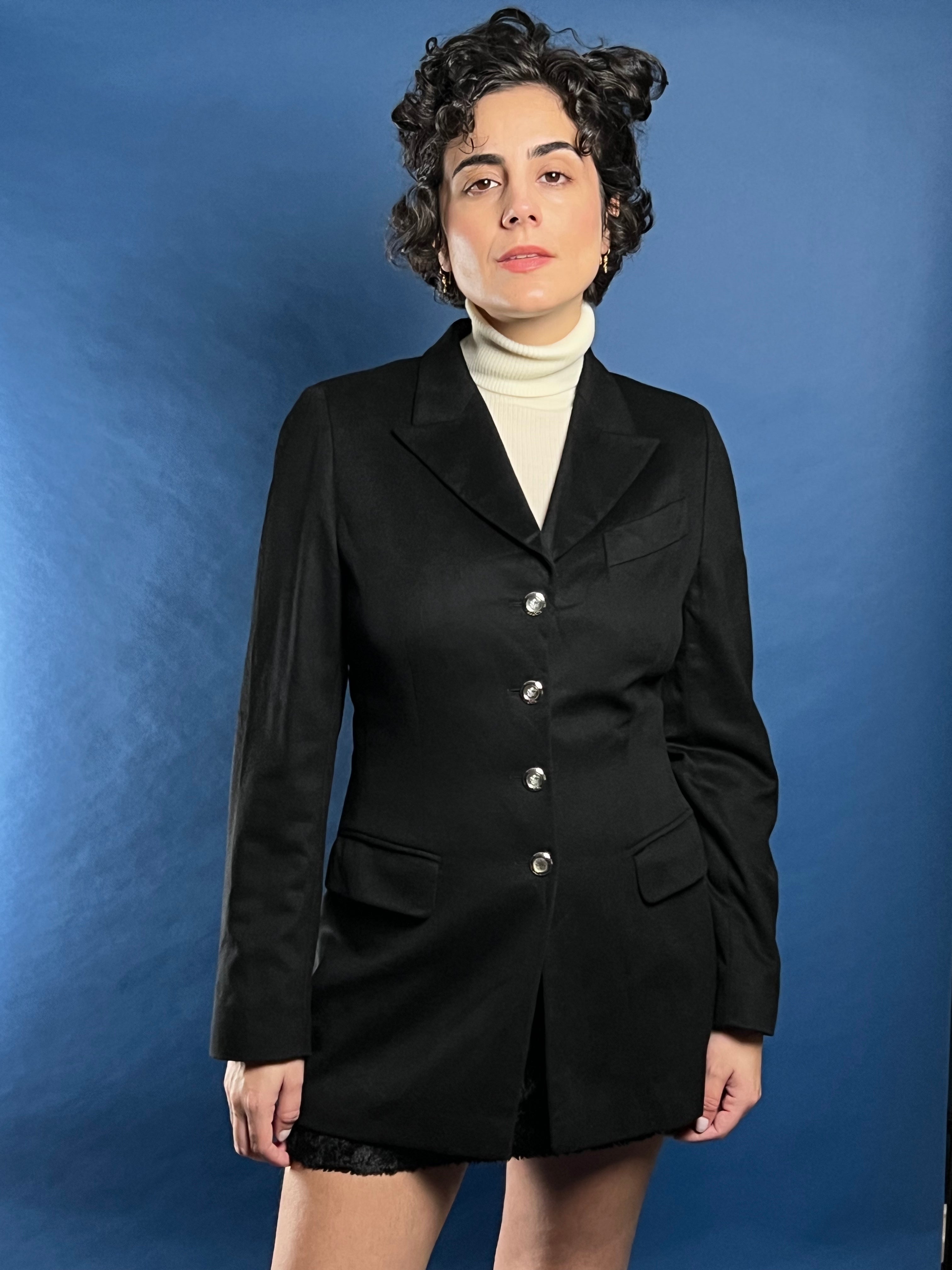 Vintage 1980s ESCADA Margaretha Ley Black Cashmere Blazer