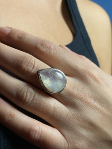 Vintage 1970s Silver Opalite / Moonstone Ring