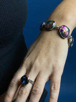 Load image into Gallery viewer, Vintage 1970s Mexican Glass work Bracelet &amp; Ring Set
