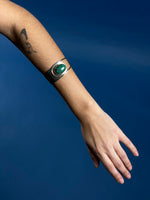 Load image into Gallery viewer, Vintage Mexico Silver Malachite Cuff Bracelet
