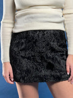 Load image into Gallery viewer, Vintage 2000s Y2k DOLCE &amp; GABBANA Mini A-line Black Skirt w/ Texture Fabric, Made in Italy
