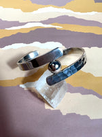 Load image into Gallery viewer, Vintage 1960s Brutalist Style Silver Cuff
