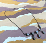 Load image into Gallery viewer, Vintage 1930s Art Deco Silver &amp; Mother of Pearl Teardrop Necklace
