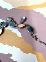 Load image into Gallery viewer, Vintage 1930s Art Deco Silver &amp; Mother of Pearl Teardrop Necklace
