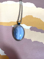 Load image into Gallery viewer, Vintage 1920s Art Deco Pendant Necklace w/ Blue Lace Agate Stone
