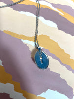 Load image into Gallery viewer, Vintage 1920s Art Deco Pendant Necklace w/ Blue Lace Agate Stone
