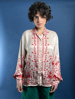 Load image into Gallery viewer, Vintage 1980s ESCADA by Margaretha Ley, 100% Silk Floral Shirt
