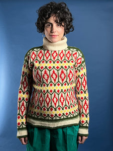 Vintage 1970s Nordic Design Heavy Wool Knit Jumper