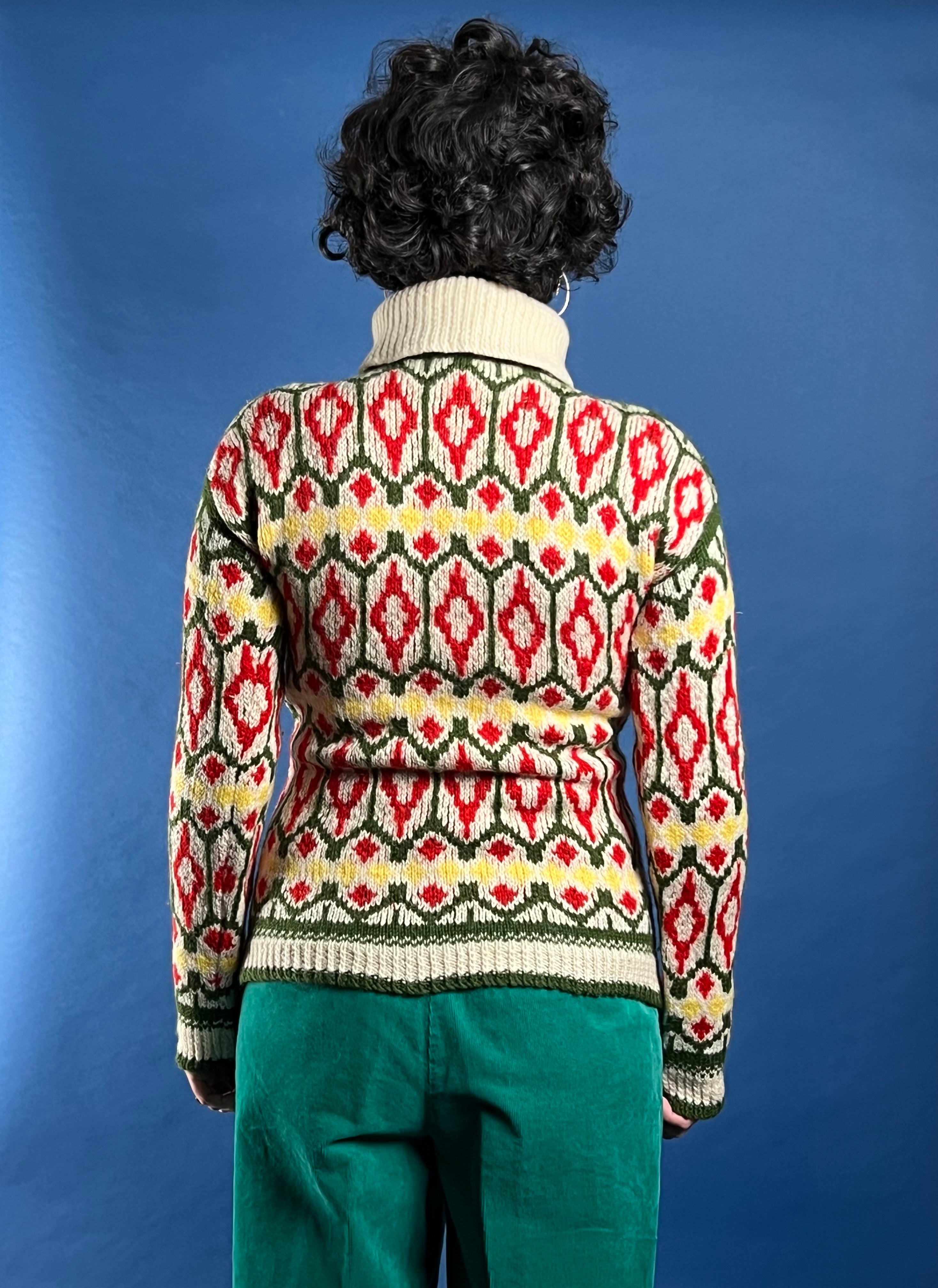 Vintage 1970s Nordic Design Heavy Wool Knit Jumper