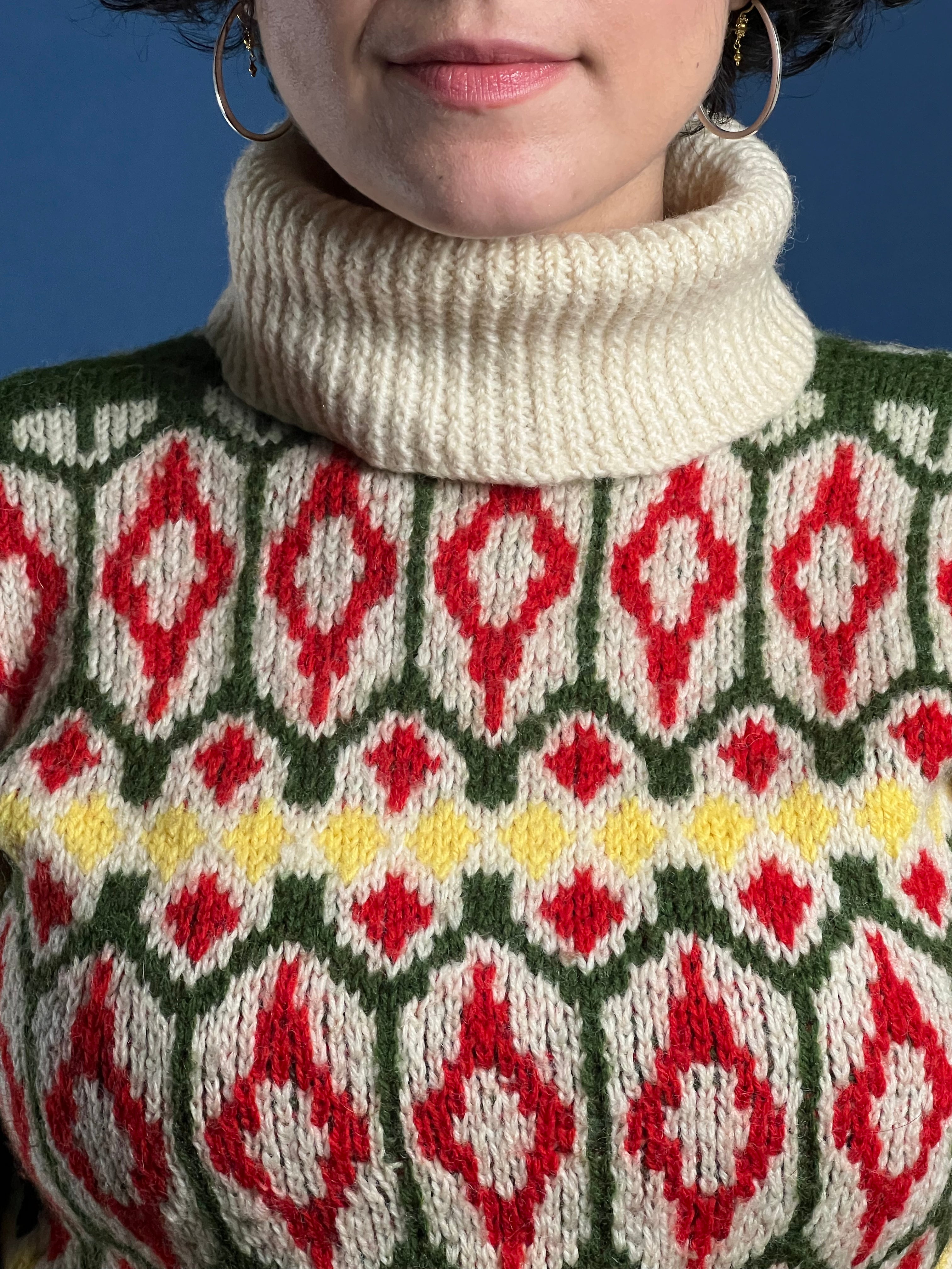 Vintage 1970s Nordic Design Heavy Wool Knit Jumper