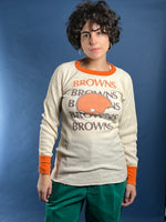 Load image into Gallery viewer, Vintage 1980s NFL BROWNS Warmer Football 50/50 Jersey Top
