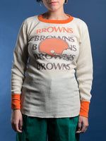 Load image into Gallery viewer, Vintage 1980s NFL BROWNS Warmer Football 50/50 Jersey Top
