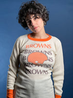 Load image into Gallery viewer, Vintage 1980s NFL BROWNS Warmer Football 50/50 Jersey Top
