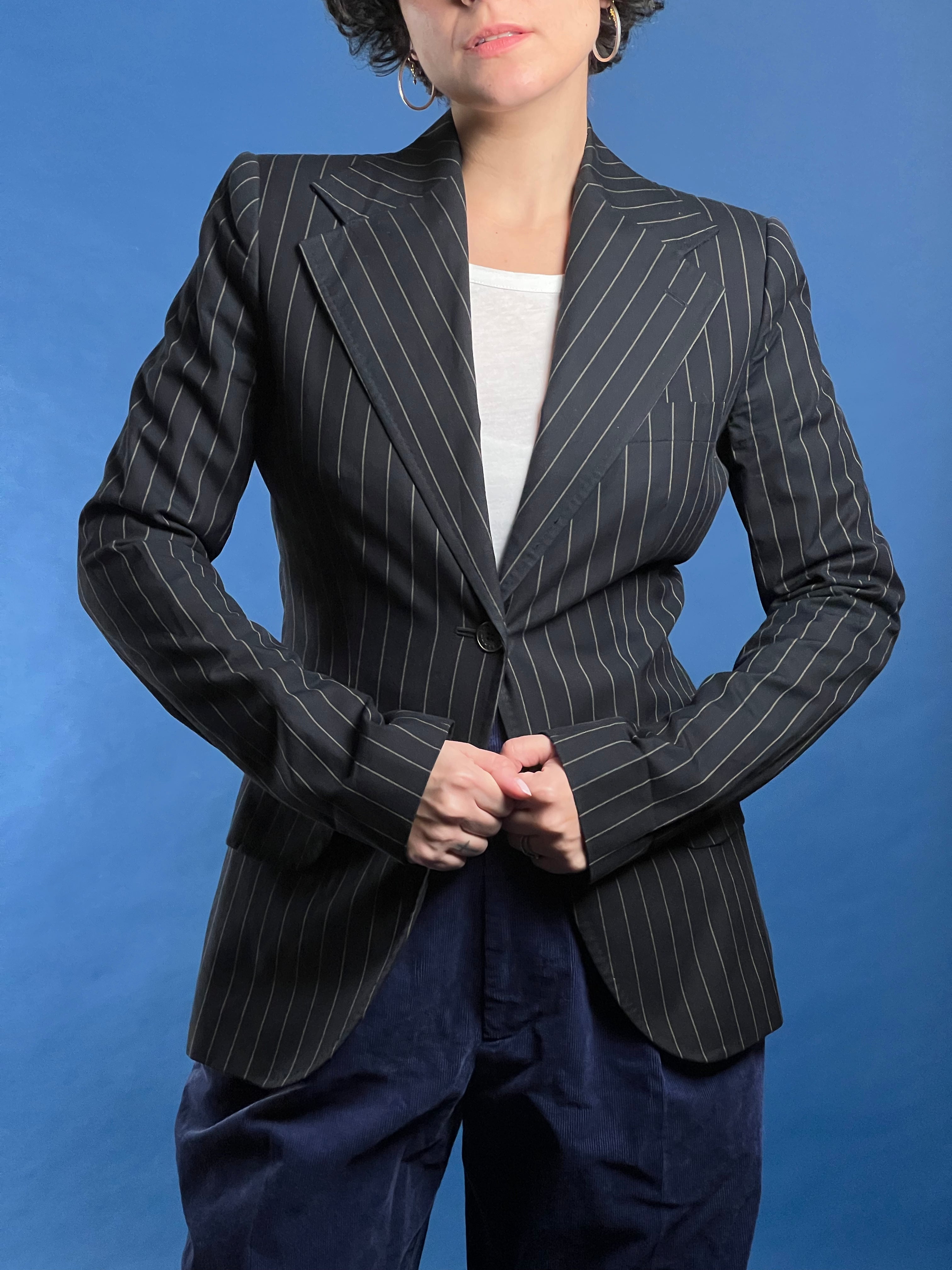 Vintage 1990s Dolce & Gabbana Pinstripe Blazer, Made in Italy