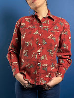 Load image into Gallery viewer, Vintage 1960s Rockmount Western Shirt w/ Cowboy Print
