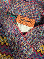 Load image into Gallery viewer, Vintage RARE 1980s Brown Label MISSONI Zig Zag Iconic Pattern Midi Knit Dress w/ Pockets
