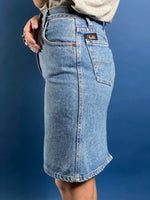 Load image into Gallery viewer, Vintage 1980s FIORRUCI Designer Denim Skirt
