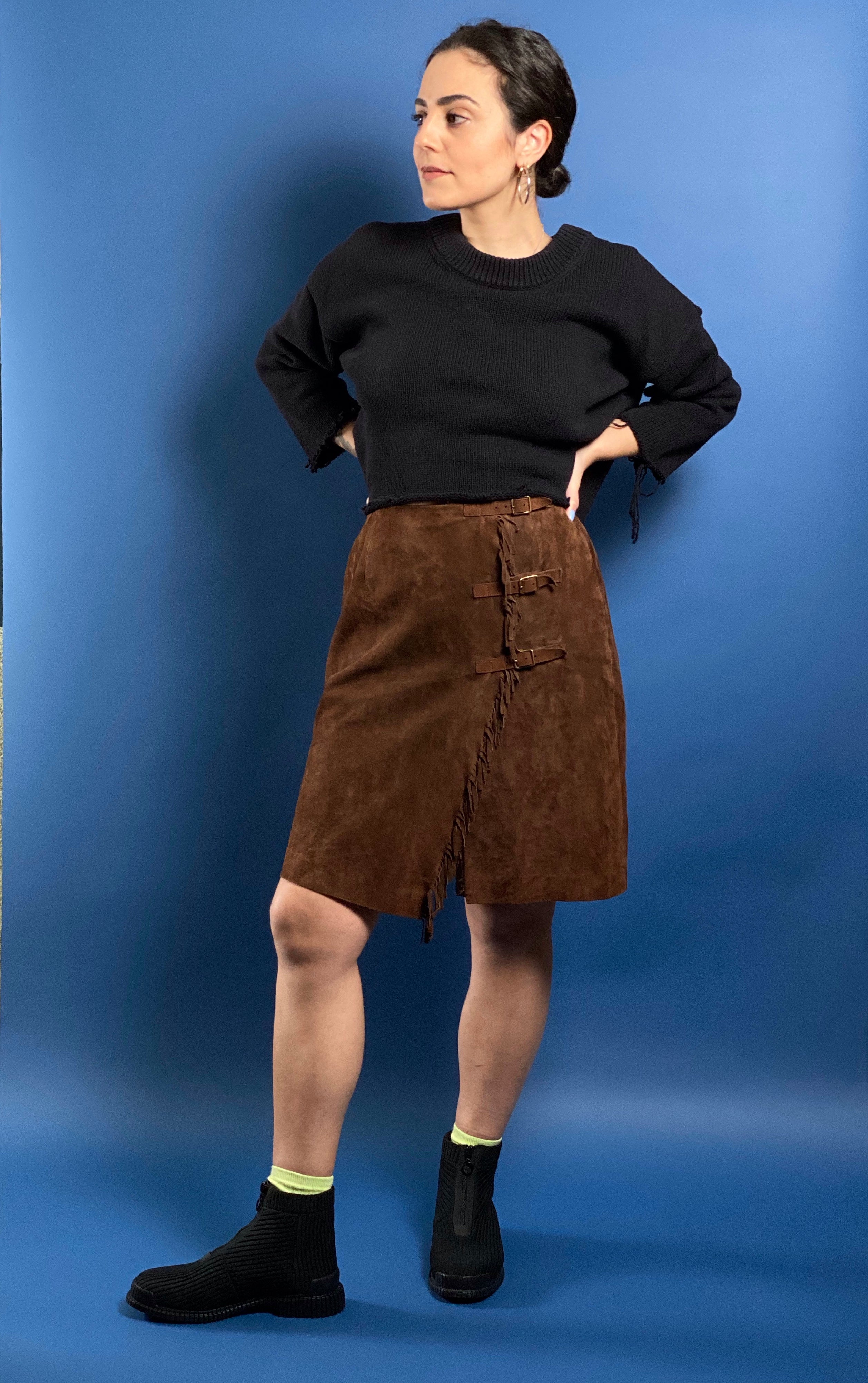 Vintage RALPH LAUREN Collection Suede Western Skirt