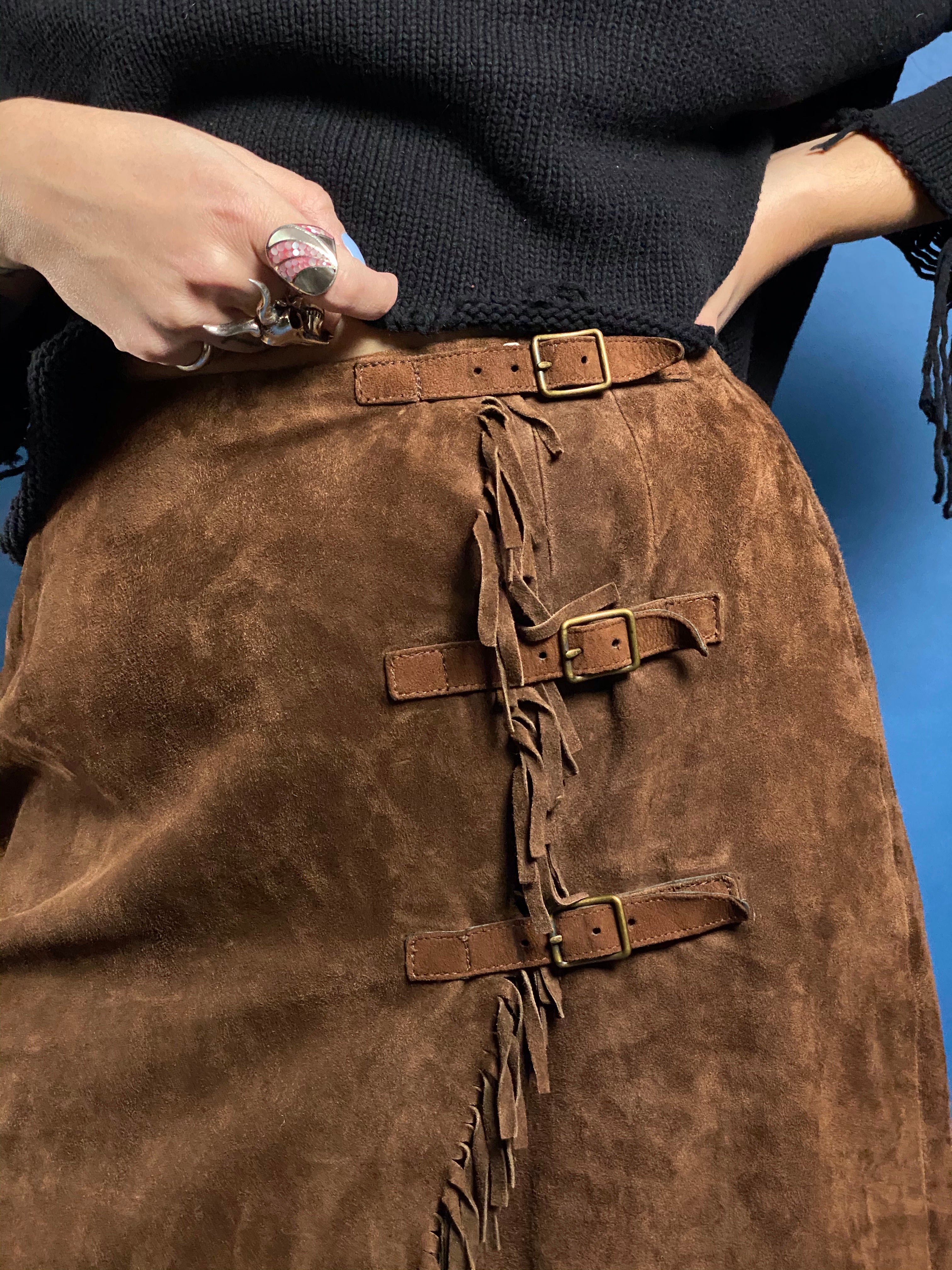 Vintage RALPH LAUREN Collection Suede Western Skirt