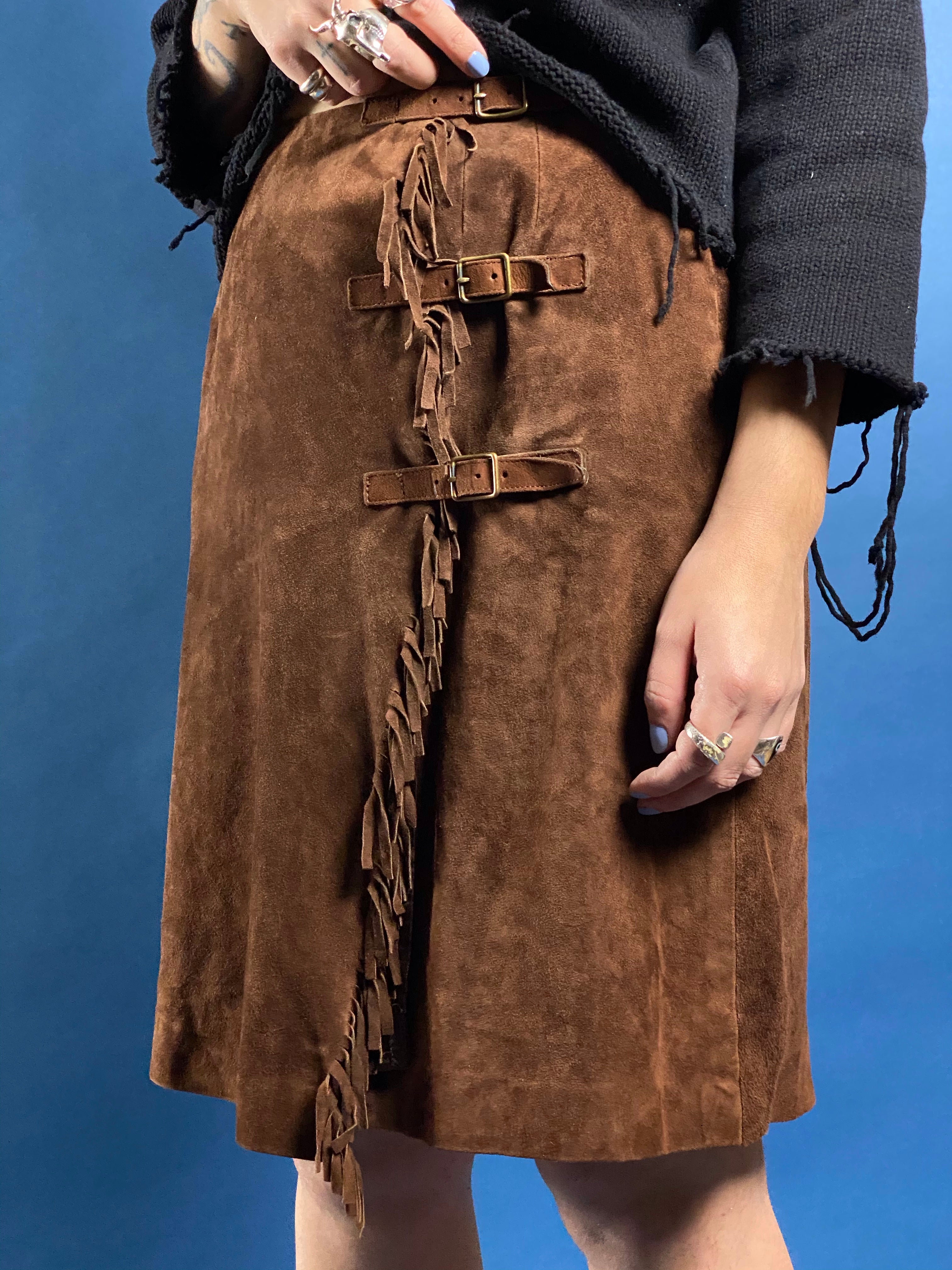 Vintage RALPH LAUREN Collection Suede Western Skirt